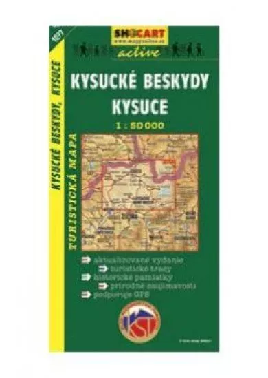 Kysucké Beskydy, Kysuce turistická mapa 1:50 000 tmč 1077