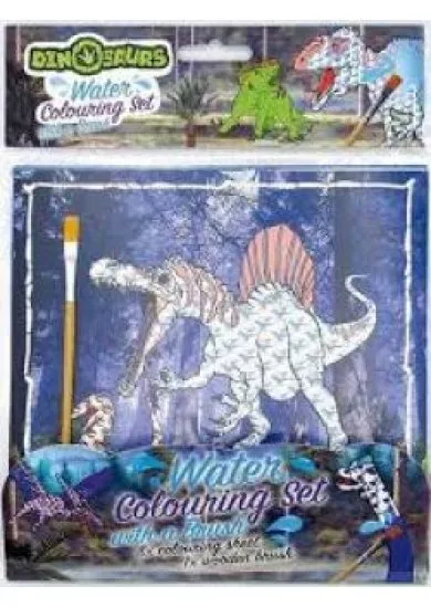 Vodové vymaľovanky so štetcom - Dinosaury
