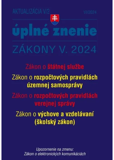  Aktualizácia V/2 2024 - štátna služba, informačné technológie verejnej správy