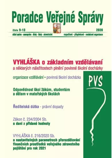 PVS č. 9-10/2020 - ZÁKON č. 234/2004 Sb. o dani z přidané hodnoty, VYHLÁŠKA č. 48/2005 Sb. o základním vzdělávání a některých náležitostech plnění povinné školní docházky