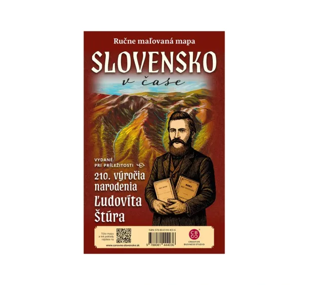 kol. - Slovensko v čase - ručne maľovaná mapa