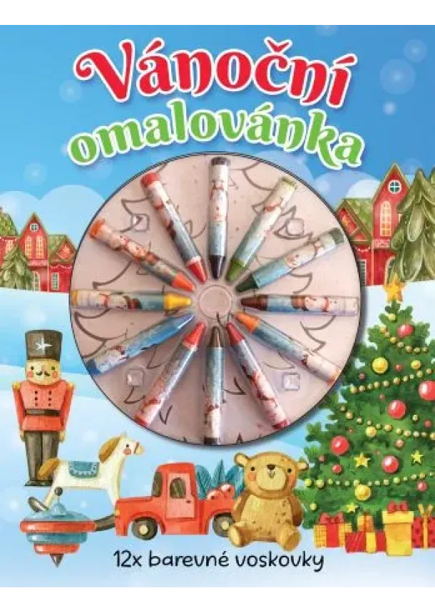 Vánoční omalovánka - 12x barevné voskovky