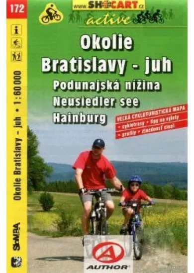 Okolie Bratislavy - juh - Podunajská nížina, Neusiedler see, Hainburg turistická mapa 1:60 000 tmč. 172
