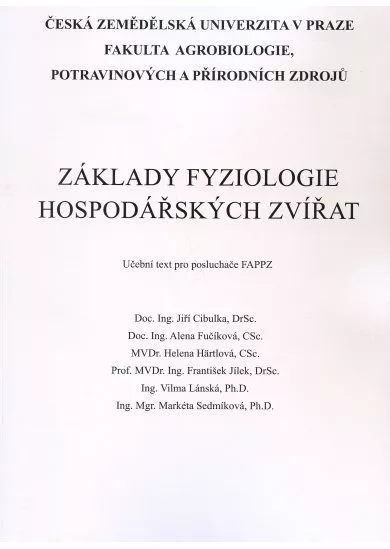 Základy fyziologie hospodářských zvířat