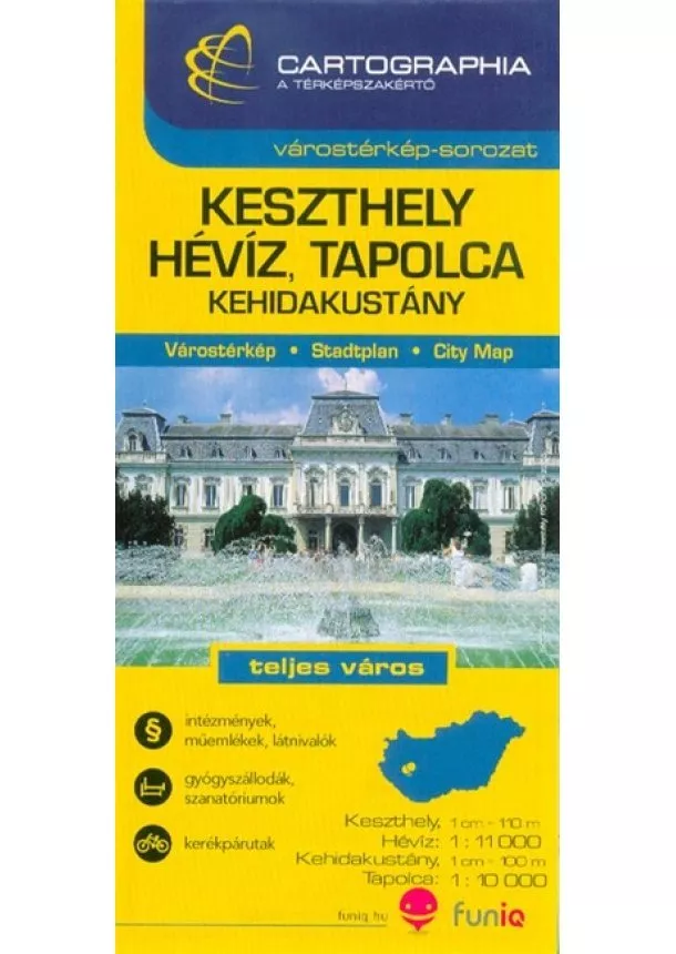 Térkép - Keszthely, Hévíz, Tapolca, Kehidakustány várostérkép /Várostérkép-sorozat