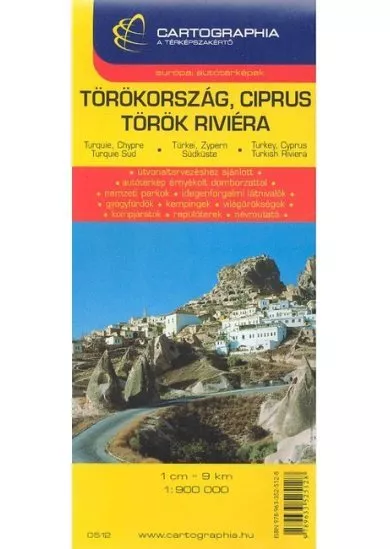Törökország, Ciprus, Török riviéra térkép (1:900 000) /Európai autótérképek