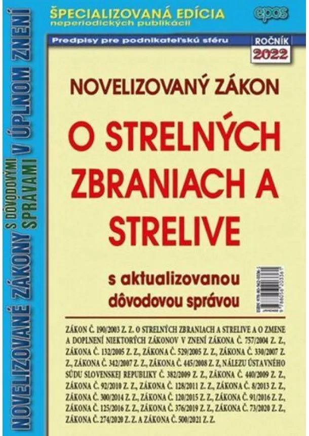  kol. - Novelizovaný Zákon o strelných zbraniach a strelive