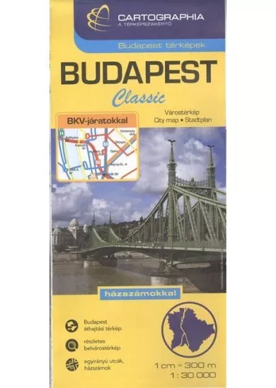 Budapest classic térkép (1:30 000) /Budapest térképek