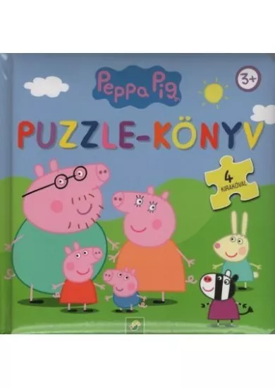 Peppa Malac: Puzzle-könyv - 4 kirakóval (kék)