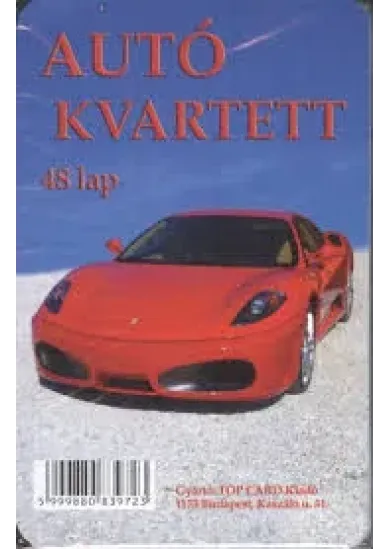 Autó kvartett kártya /48 lap
